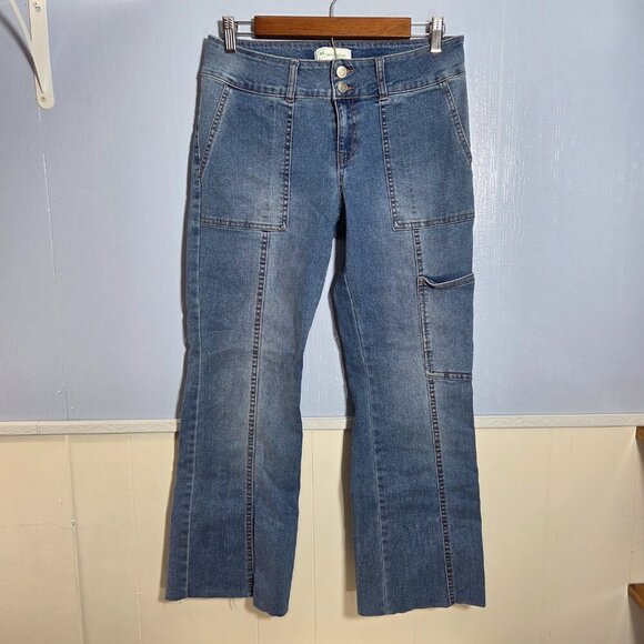 Celebrity Pink Regeneration 9/29 Light Wash Denim Blue Cargo Bootcut Jeans(Flaw) - Picture 2 of 13
